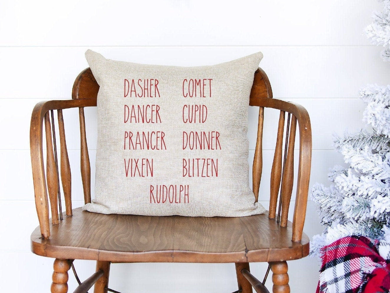Reindeer Names Pillow