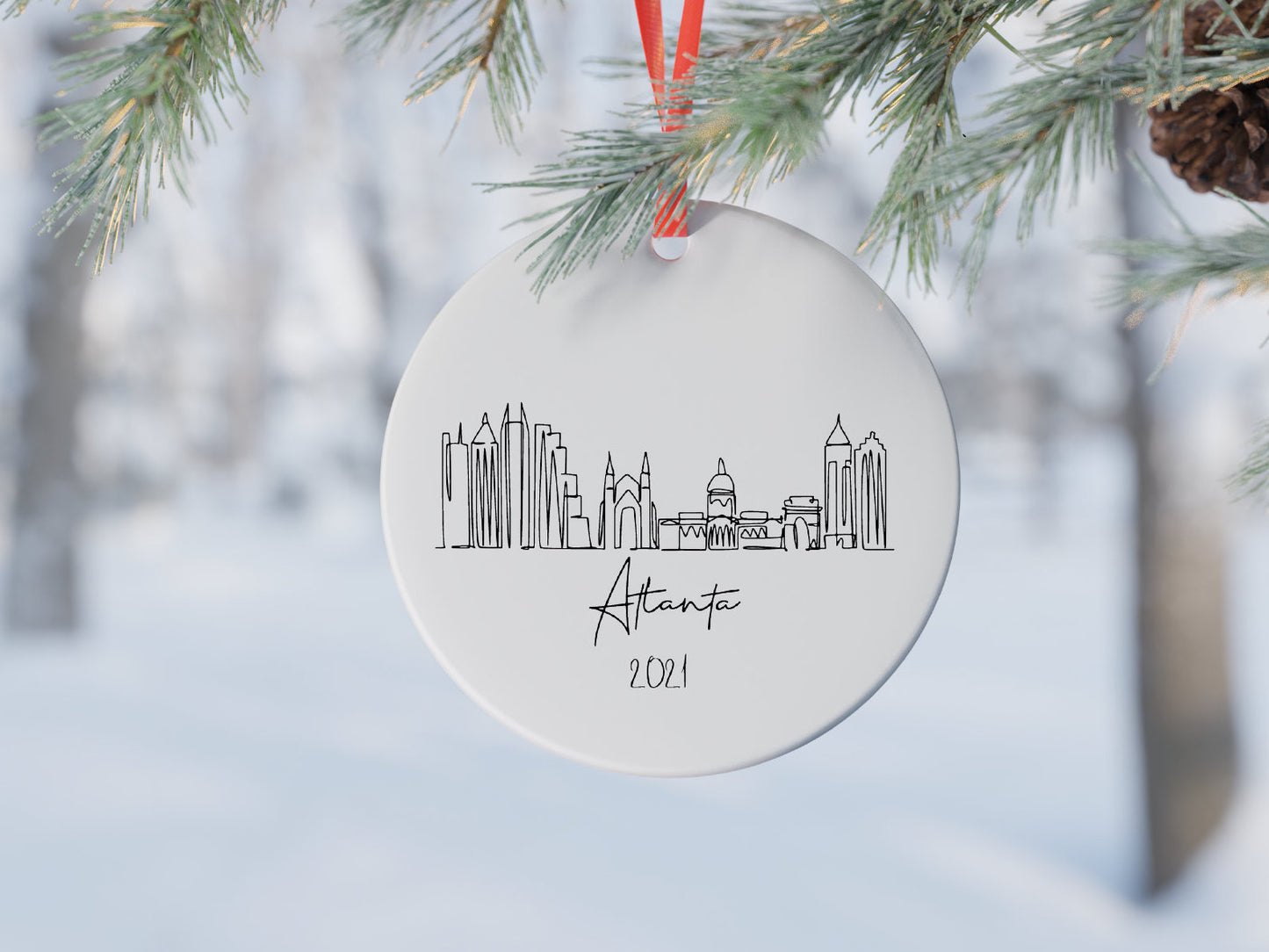 City Skyline Christmas Ornament (41 cities available)