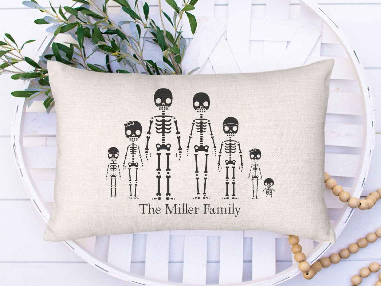 Skeleton Family Pillow