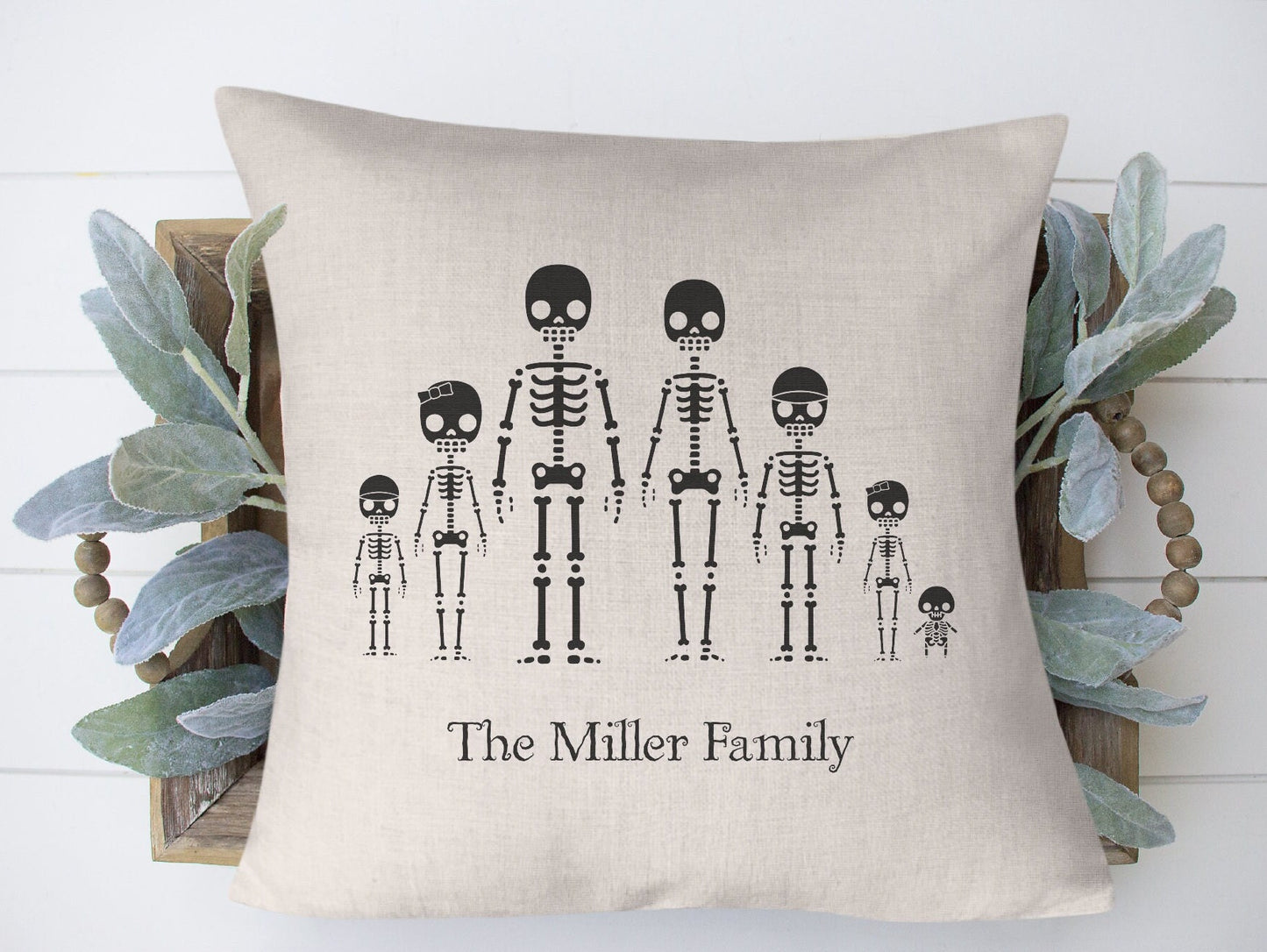 Skeleton Family Pillow