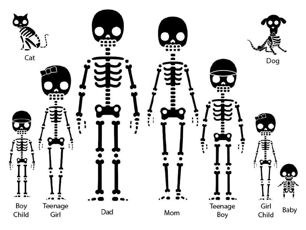 Skeleton Family Pillow