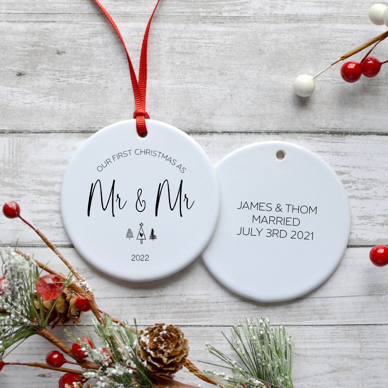 First Christmas As A Married Couple Ornament