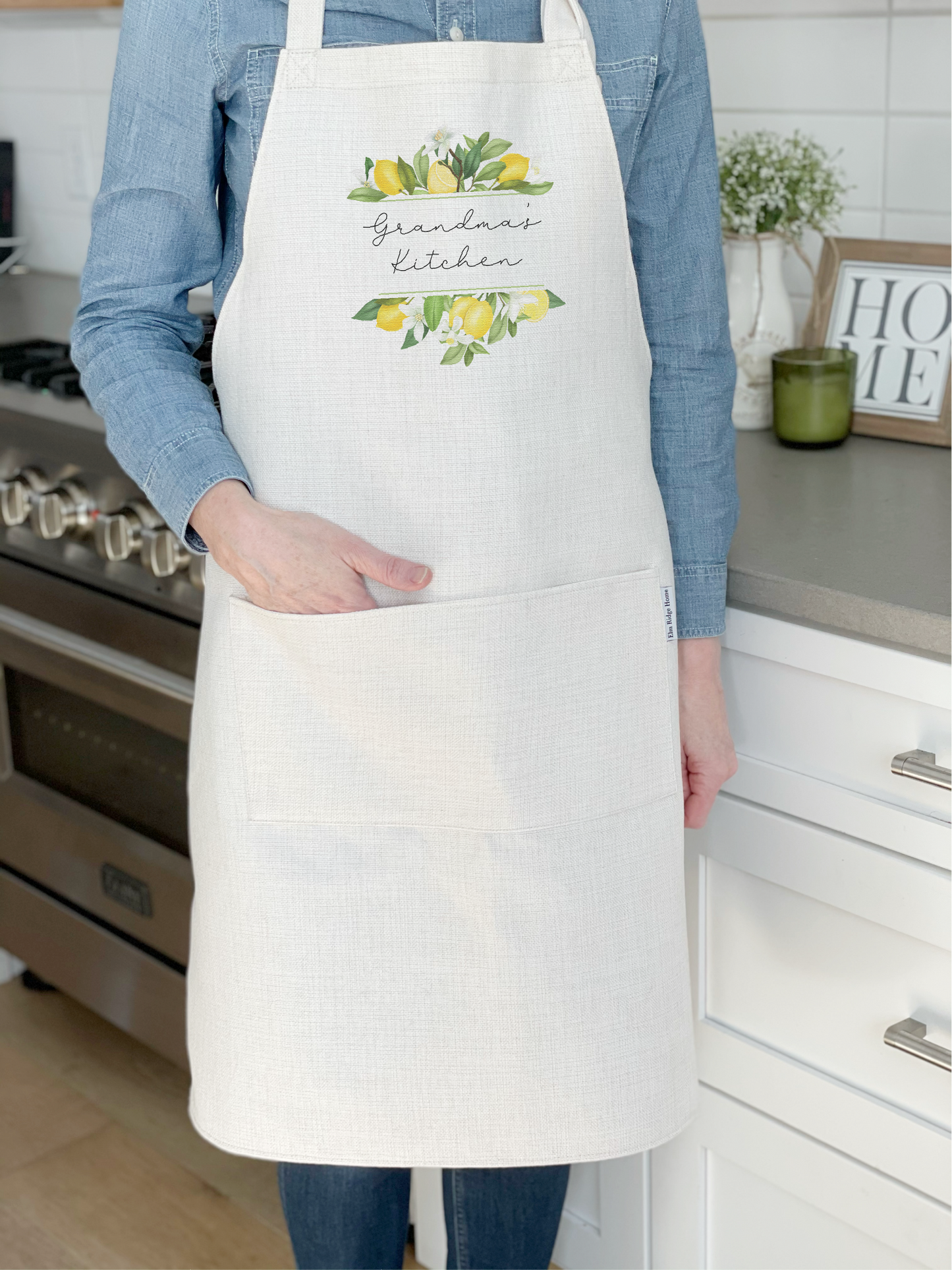 Lemons Adult and Child Matching Aprons, Oven Mitts and Pot Holder