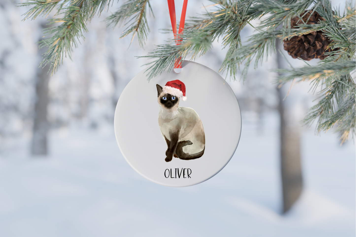 Cat Christmas Ornament (6 breeds available)