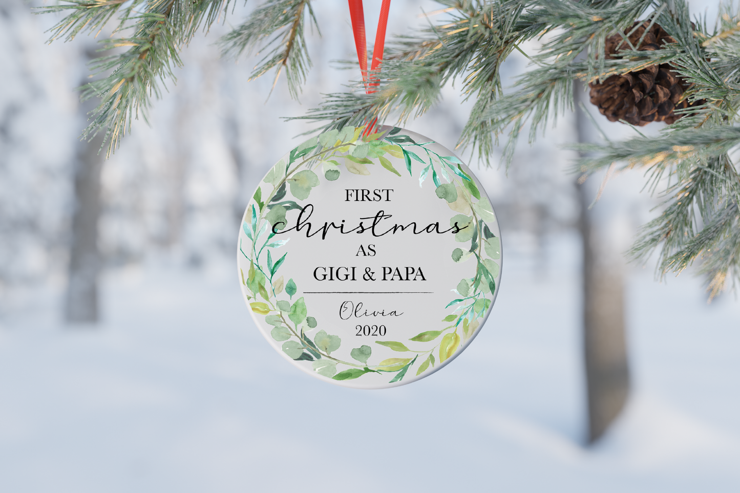 First Christmas As A Grandparent Ceramic Ornament