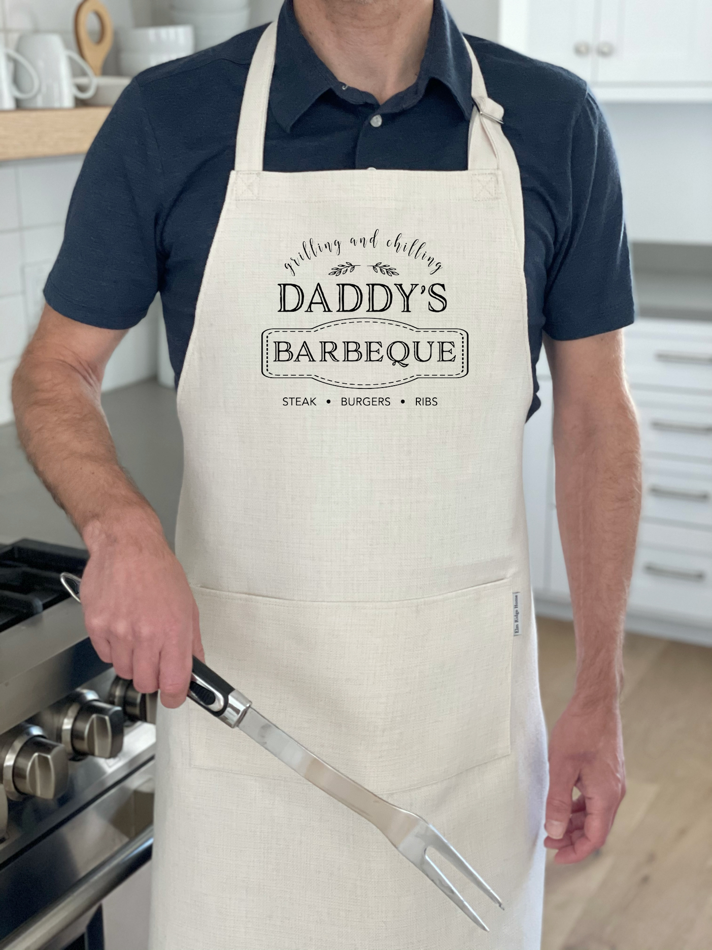 Man's Barbecue Apron (7 Name Options Available)