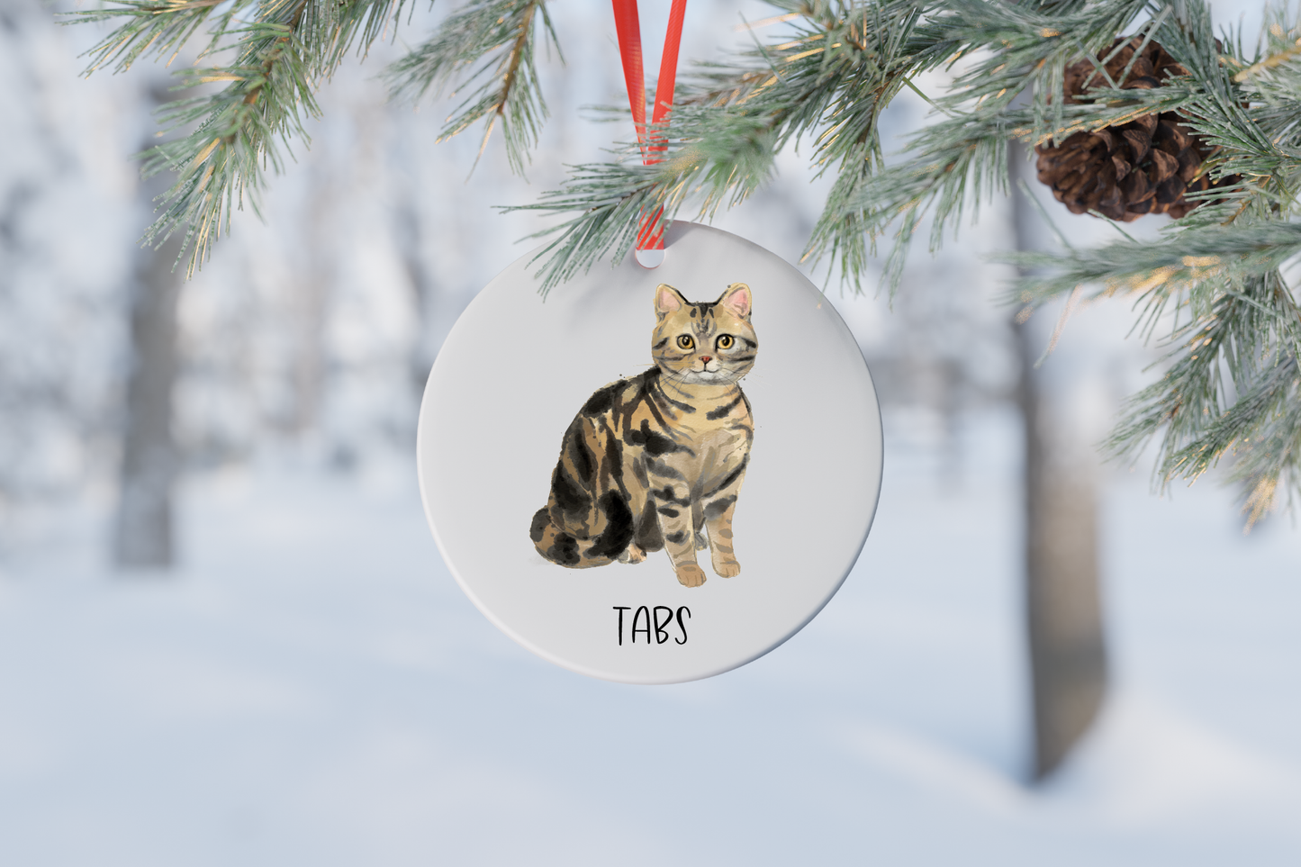 Cat Christmas Ornament (6 breeds available)