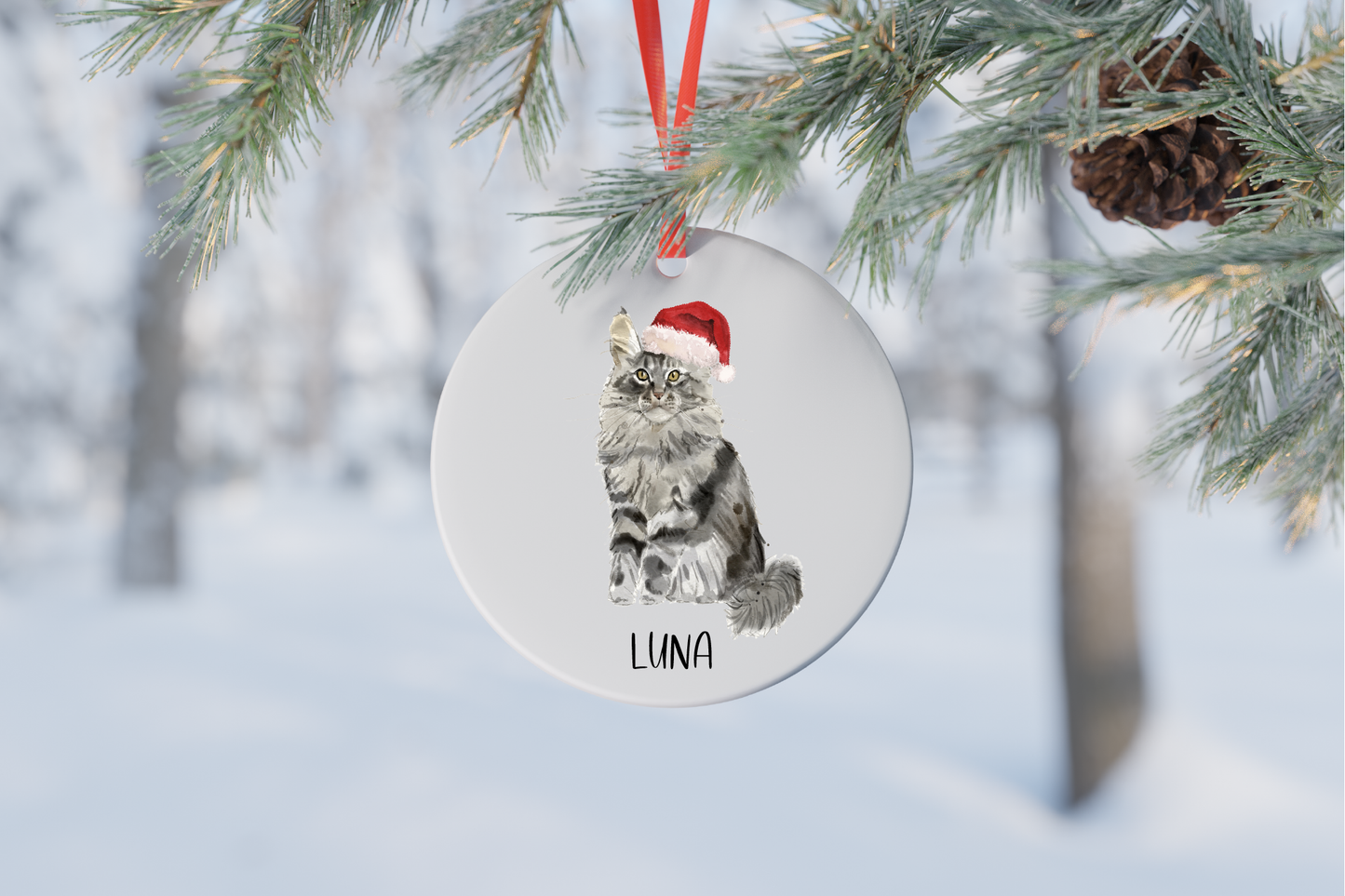 Cat Christmas Ornament (6 breeds available)