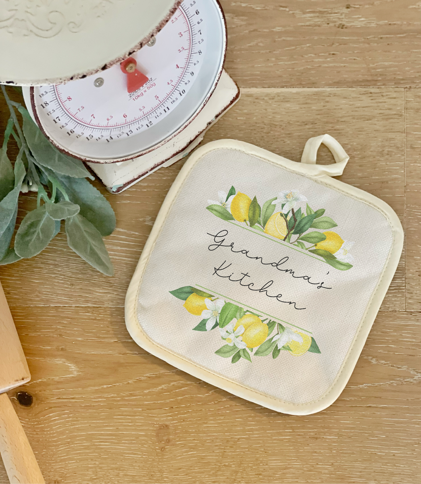 Lemons Adult and Child Matching Aprons, Oven Mitts and Pot Holder