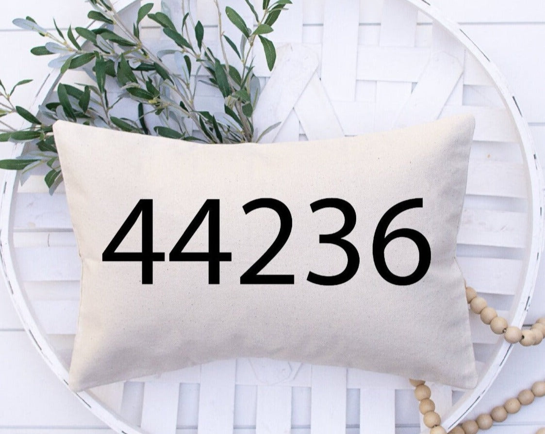 Zip Code Throw Pillow