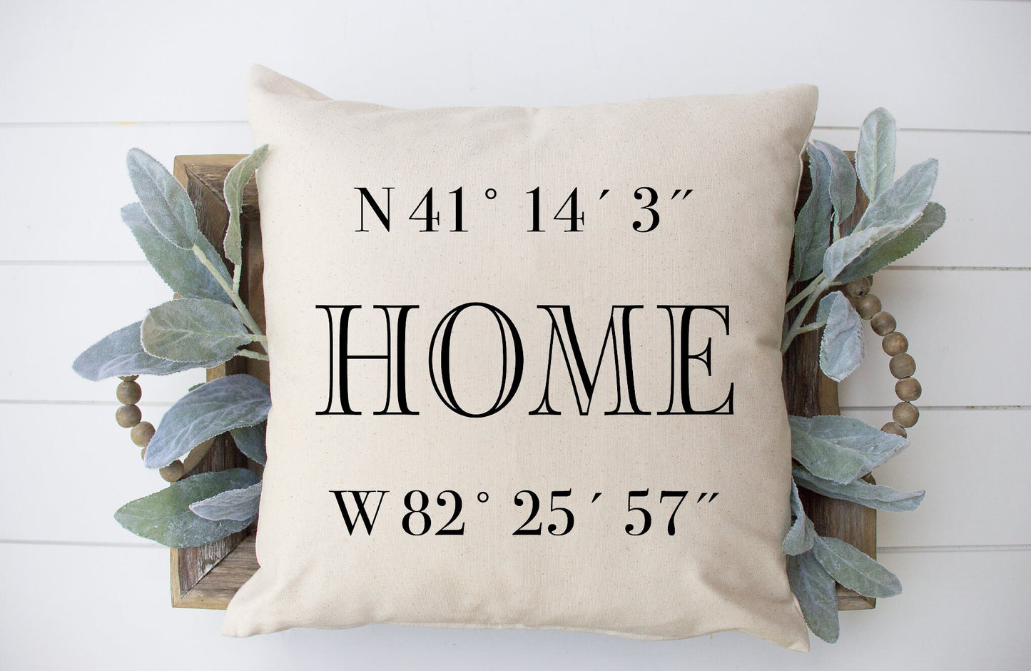 Home GPS Coordinates Throw Pillow