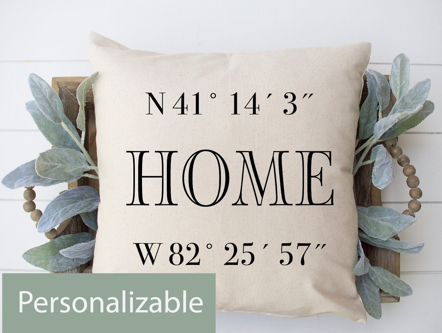 Home GPS Coordinates Throw Pillow