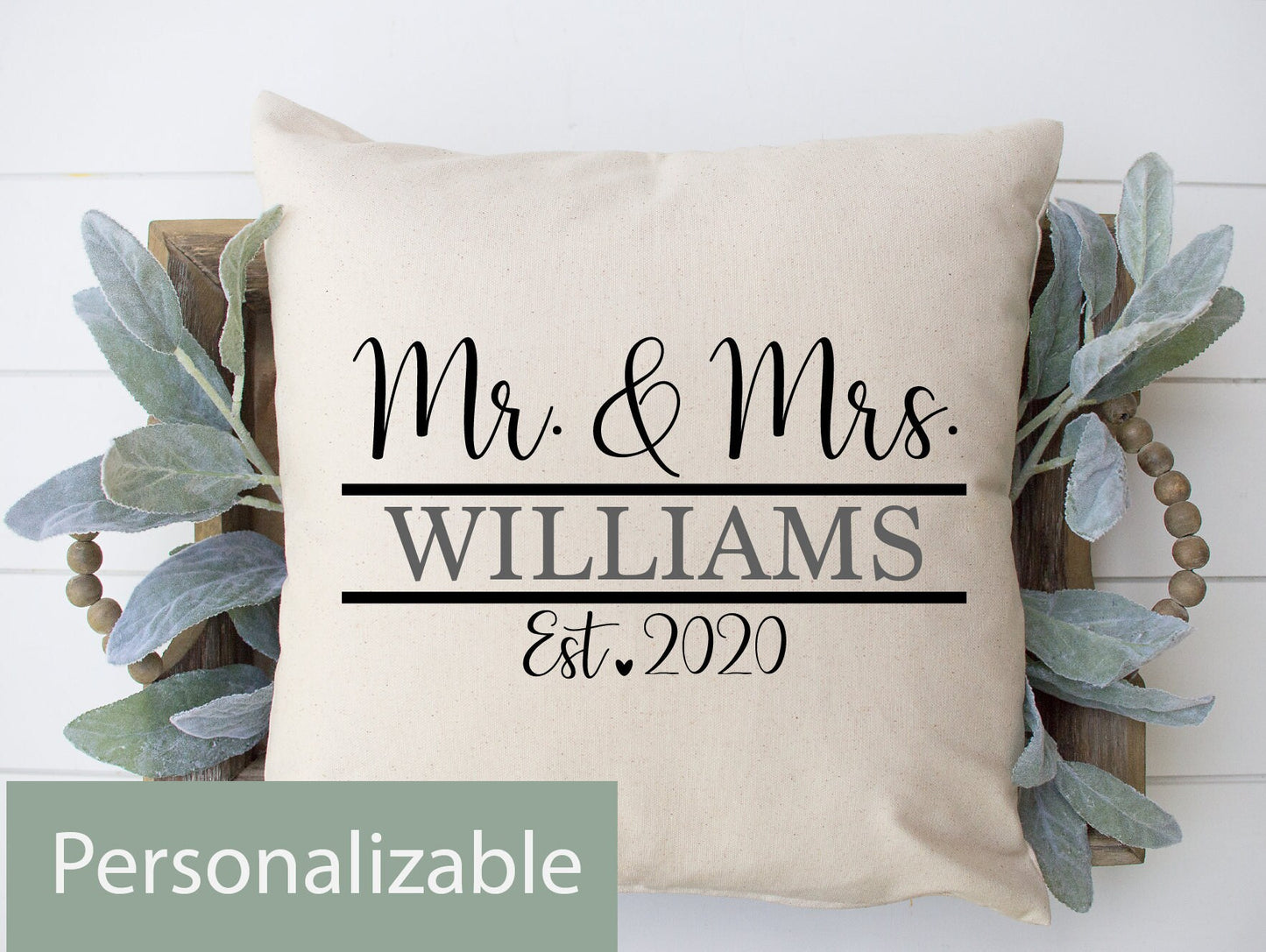 Mr and Mrs Name Pillow