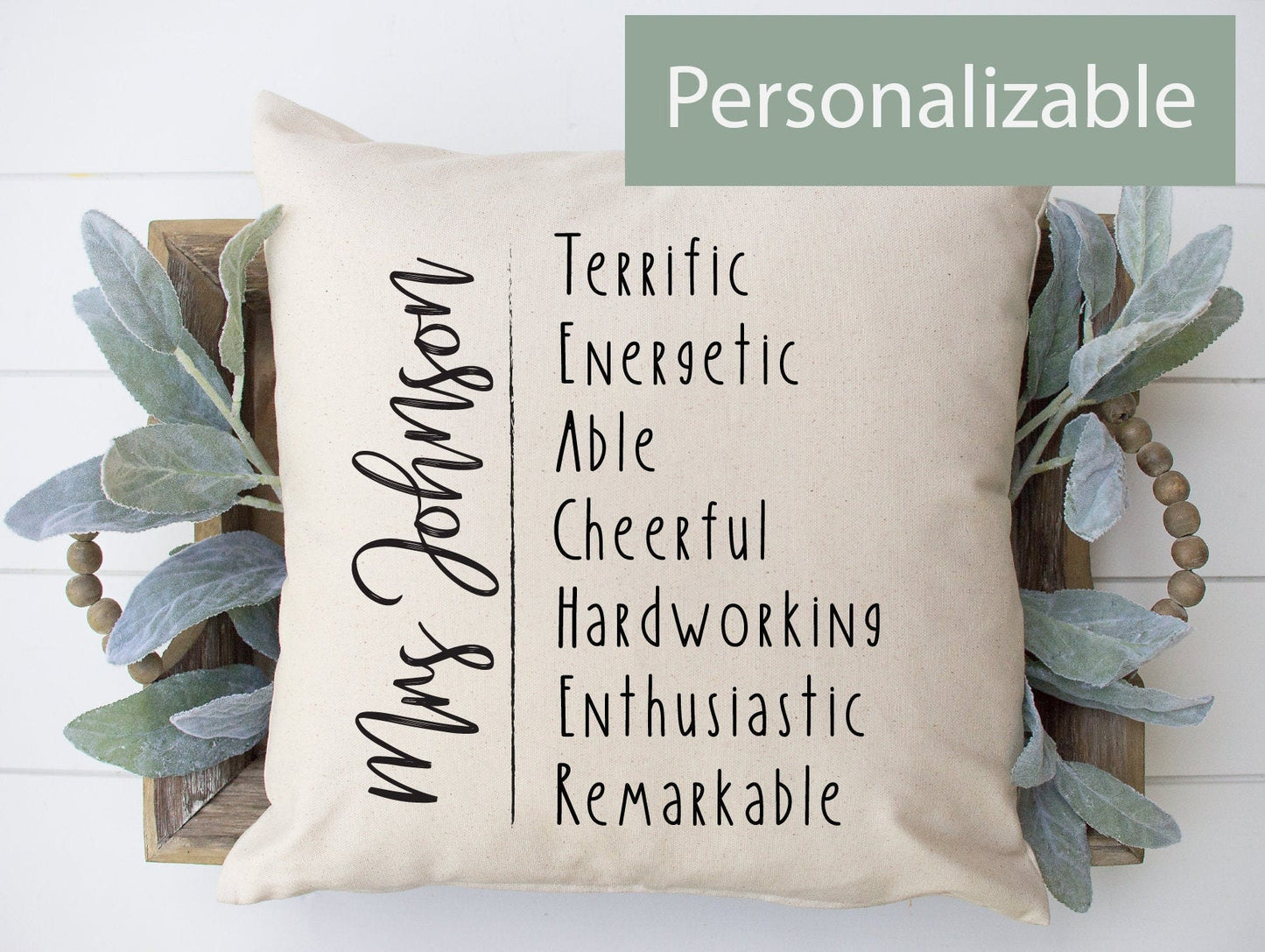 Teacher Description Pillow