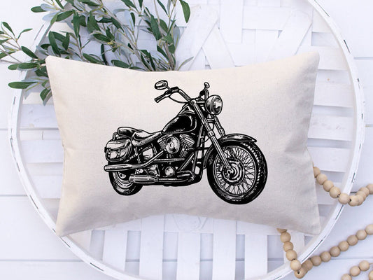 Vintage Motorcycle Pillow