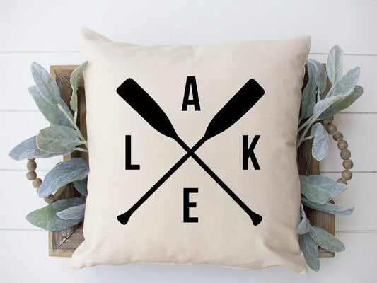 Paddle Lake House Throw Pillow