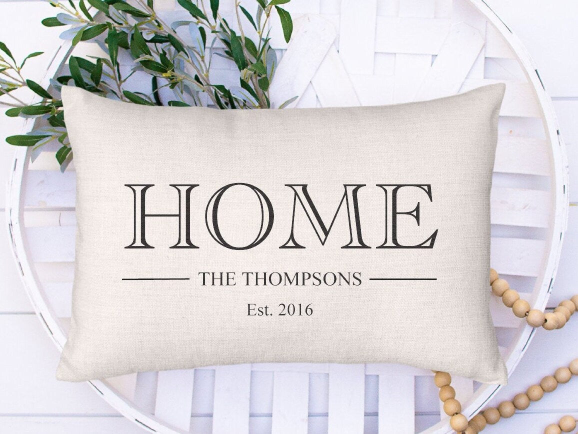 Home Family Name Throw Pillow