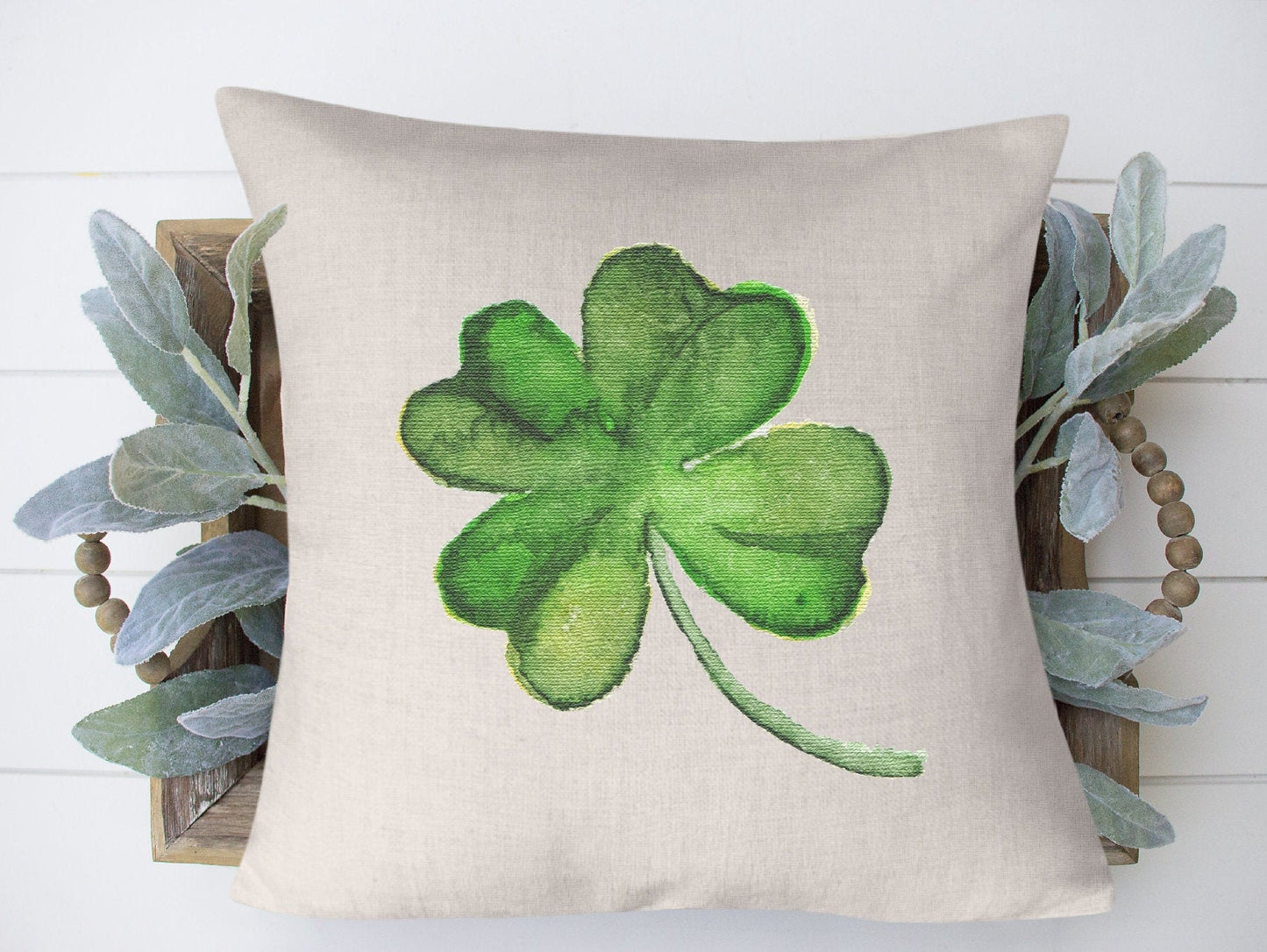 Single Shamrock Pillow