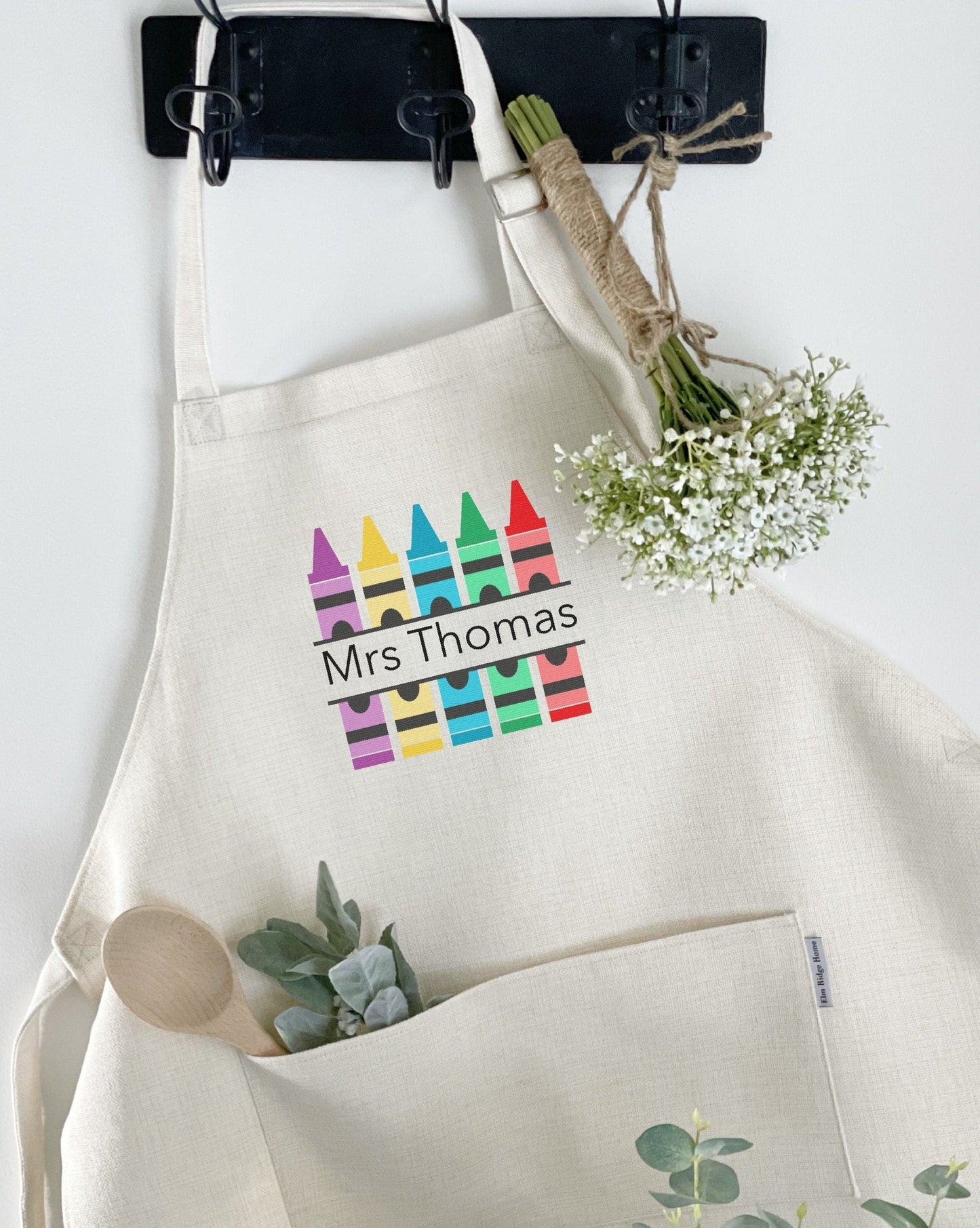 Personalized Teacher Crayon Apron