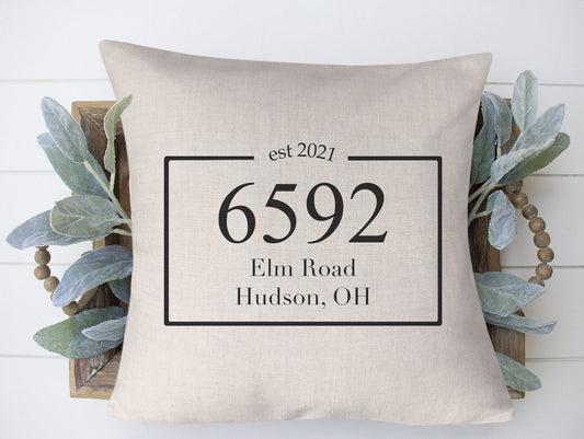 Framed Address Personalized Pillow