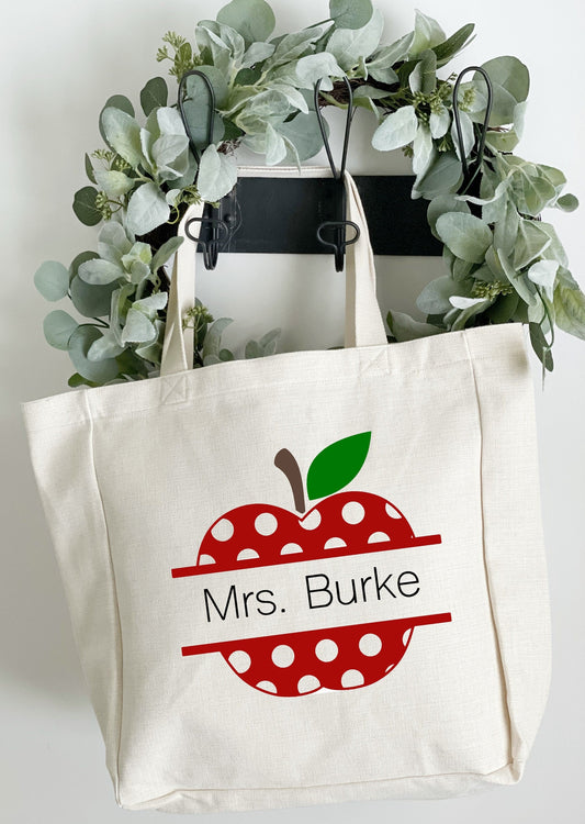 Personalized Teacher Apple Bag