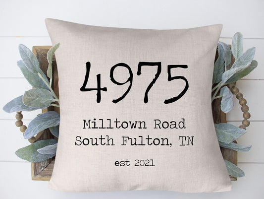 House Number Personalized Pillow