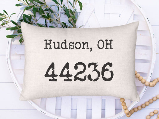 City and Zip Code Pillow