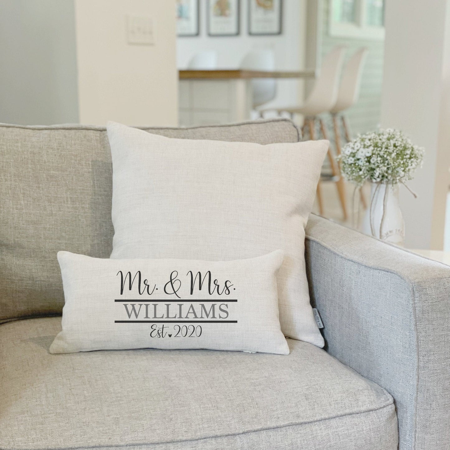 Mr and Mrs Name Pillow