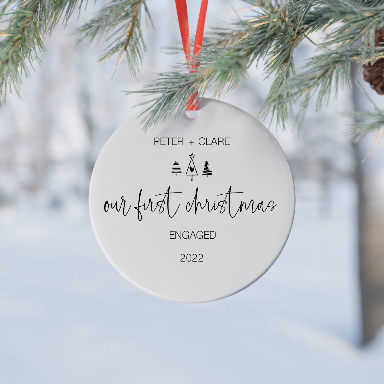 First Christmas Engaged Ornament