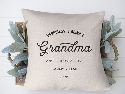 Happiness is being A Grandma Throw Pillow