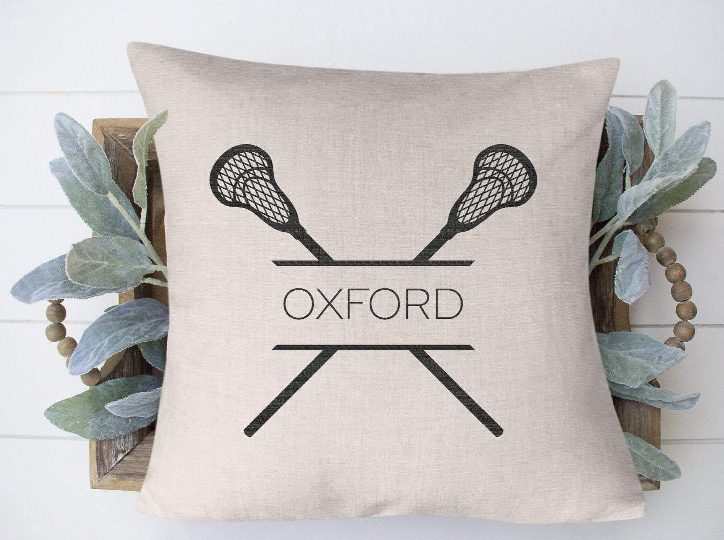 Lacrosse Crossed Sticks Throw Pillow