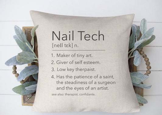 Definition of a Nail Technician Throw Pillow